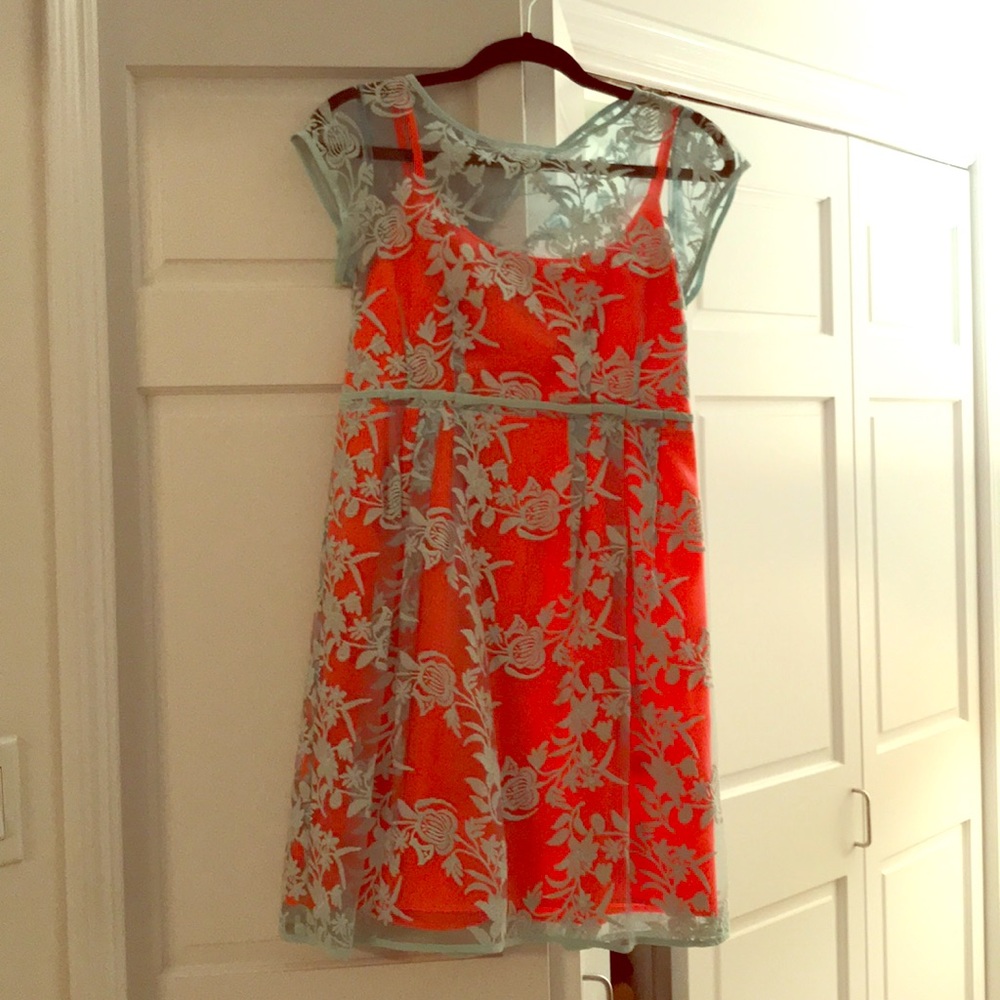 Nanette lepore orange and blue party dress - Picture 1 of 7